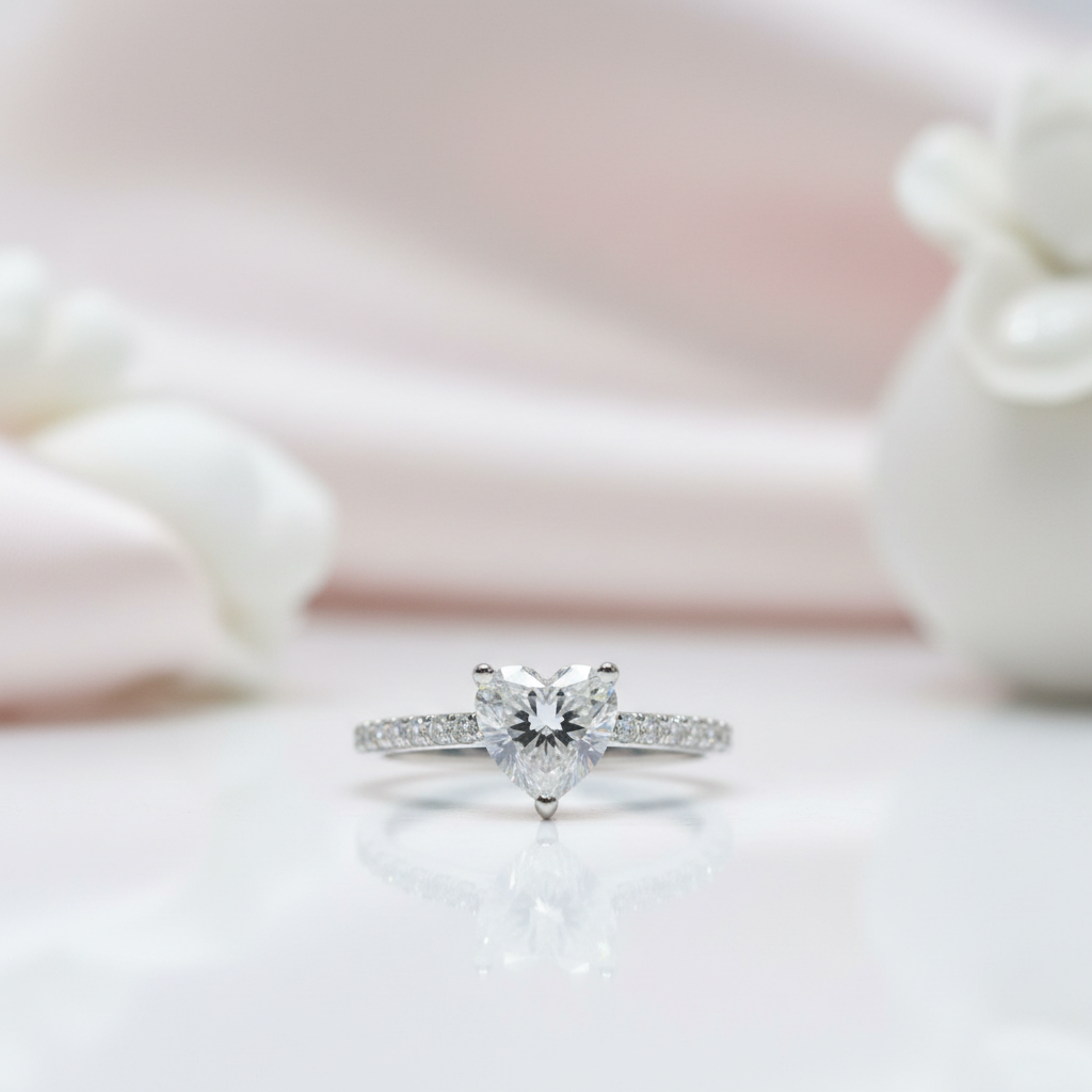 2.0ct Heart-cut Diamond Option Engagement Ring-Black Diamonds New York