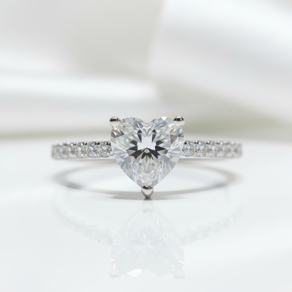 2.0ct Heart-cut Diamond Engagement Ring-Black Diamonds New York