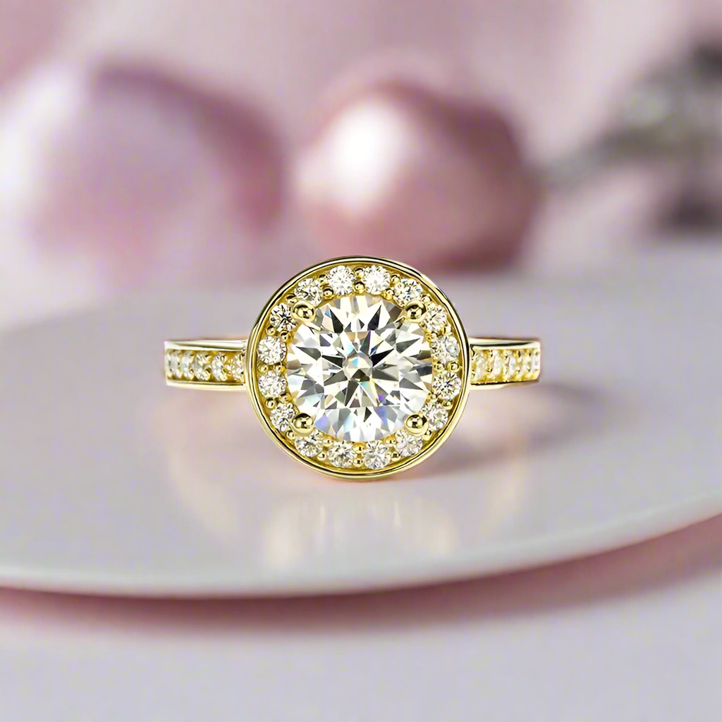 2.0ct Round Cut Diamond 14k Yellow Gold Overlay Engagement Ring-Black Diamonds New York