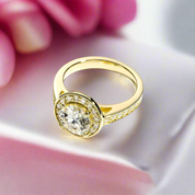 2.0ct Round Cut Diamond 14k Yellow Gold Overlay Engagement Ring-Black Diamonds New York