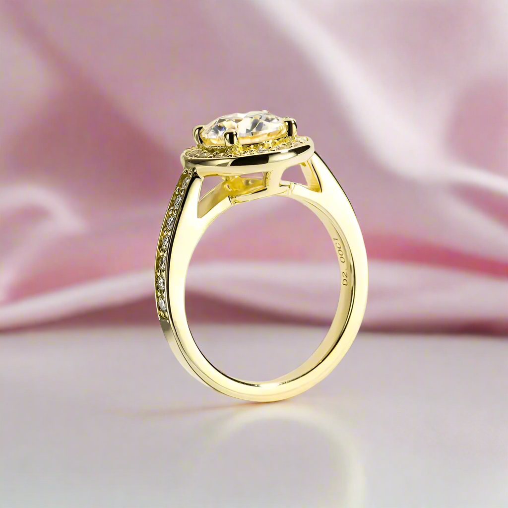 2.0ct Round Cut Diamond 14k Yellow Gold Overlay Engagement Ring-Black Diamonds New York