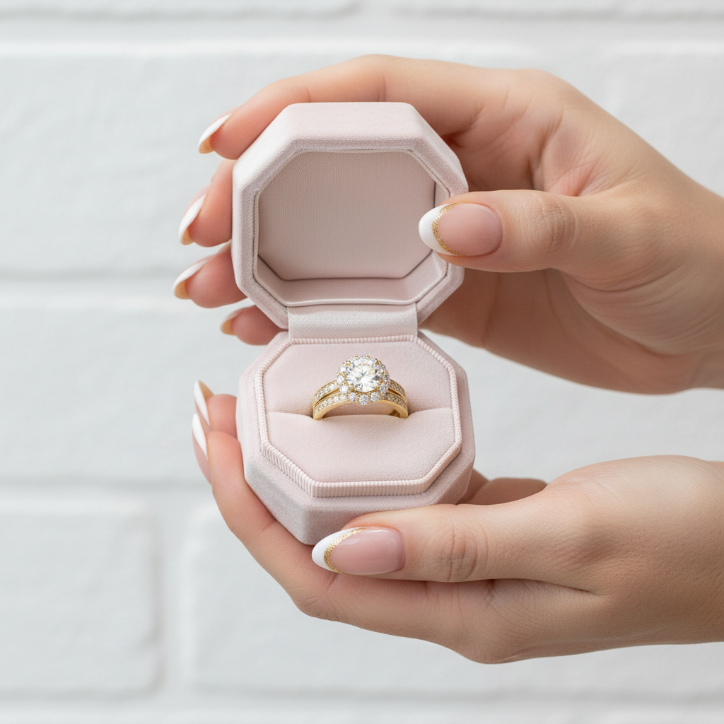 2.0ct Round Cut Diamond Halo Engagement Ring Set-Black Diamonds New York