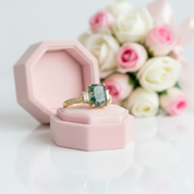 2.38 ct Emerald Cut Natural Gemstone There Stone Engagement Ring