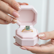 2.38 ct Emerald Cut Natural Gemstone There Stone Engagement Ring