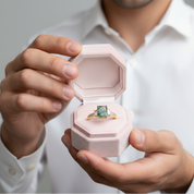 2.38 ct Emerald Cut Natural Gemstone There Stone Engagement Ring