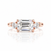 2.5 Carat Emerald Cut Three Stone Engagement Ring-Black Diamonds New York