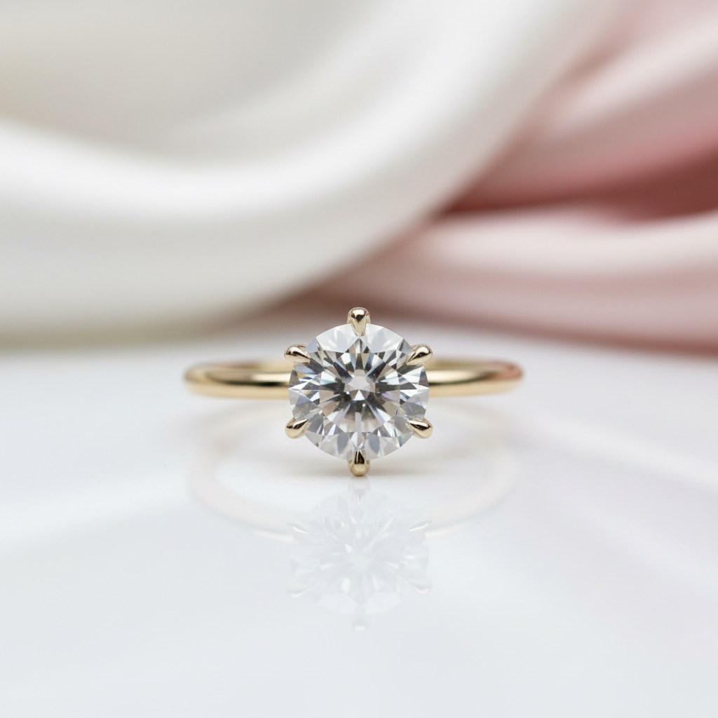 2.5 Ct Brilliant Round Cut Diamond Option Engagement Ring-Black Diamonds New York