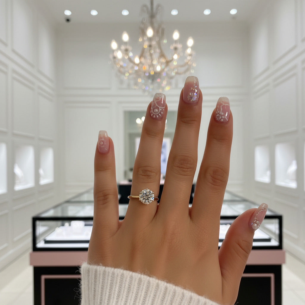 2.5 Ct Brilliant Round Cut Diamond Option Engagement Ring-Black Diamonds New York