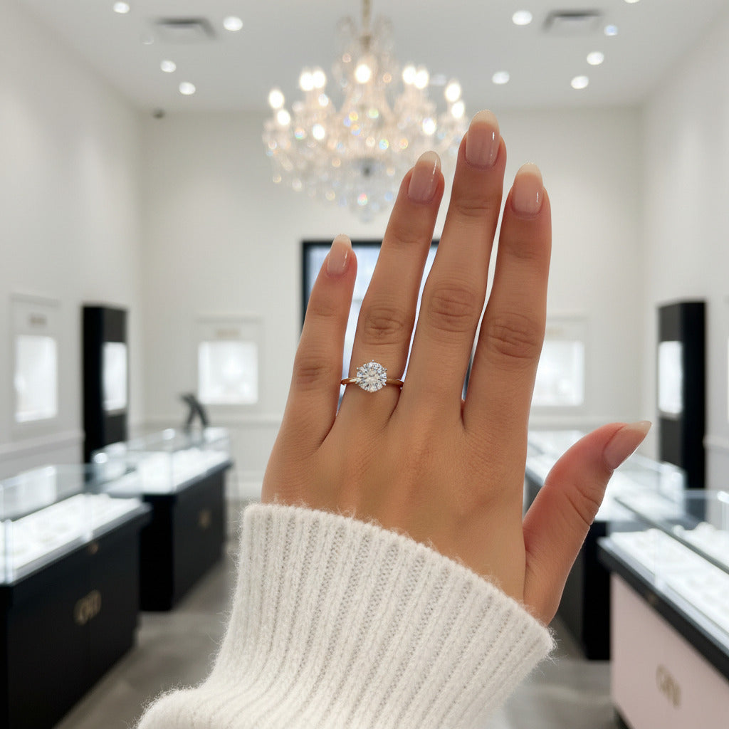 2.5 Ct Brilliant Round Cut Diamond Option Engagement Ring-Black Diamonds New York