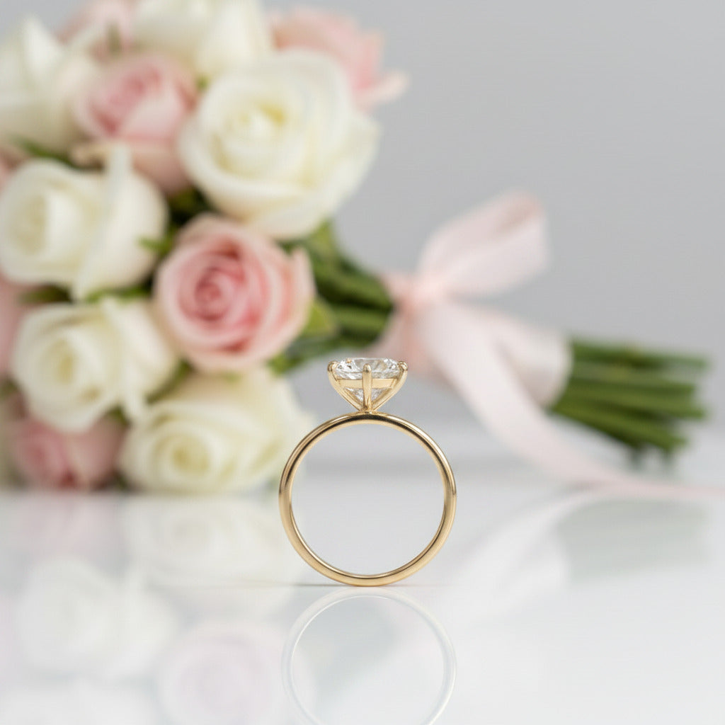 2.5 Ct Brilliant Round Cut Diamond Option Engagement Ring-Black Diamonds New York