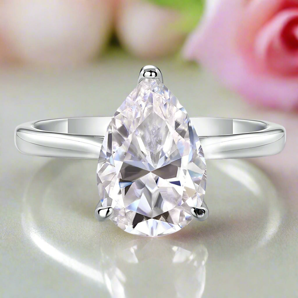 2.5 Ct Pear Cut Diamond Engagement Ring-Black Diamonds New York