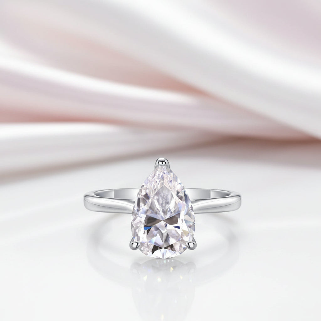 2.5 Ct Pear Cut Diamond Option Engagement Ring-Black Diamonds New York