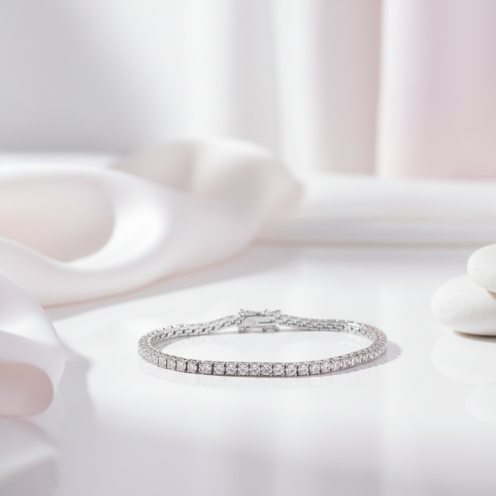 2.5mm Full Diamond Women's Tennis Bracelet-Black Diamonds New York