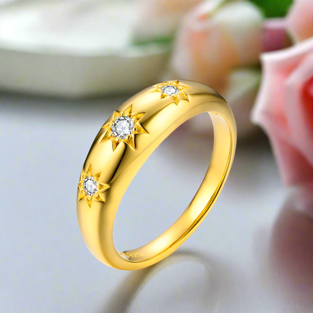 2.5mm Three Stars Diamond Wedding Band-Black Diamonds New York