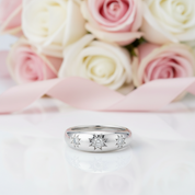 2.5mm Three Stars Diamond Option Wedding Band-Black Diamonds New York
