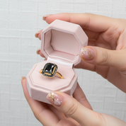 2.6ct Radiant Cut Black Spinel Classic Halo Engagement Ring-Black Diamonds New York