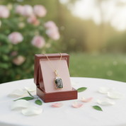 2.94 Ct Natural Moss Agate Classic Necklace-Black Diamonds New York