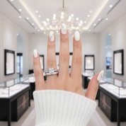 2.96 Ct Princess Cut White Diamond Ring Set-Black Diamonds New York