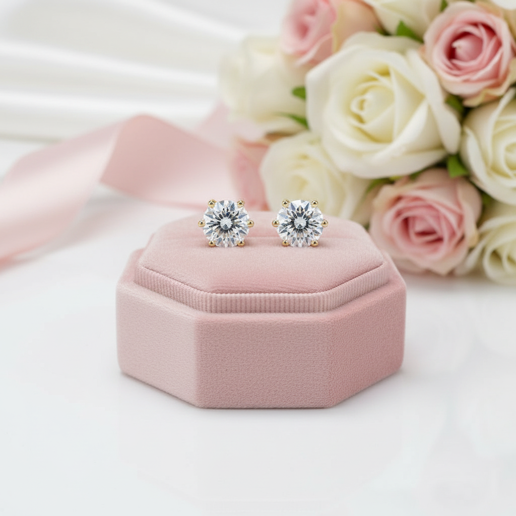 2.0 Carat Round Cut Diamond Option Stud Earrings-Black Diamonds New York