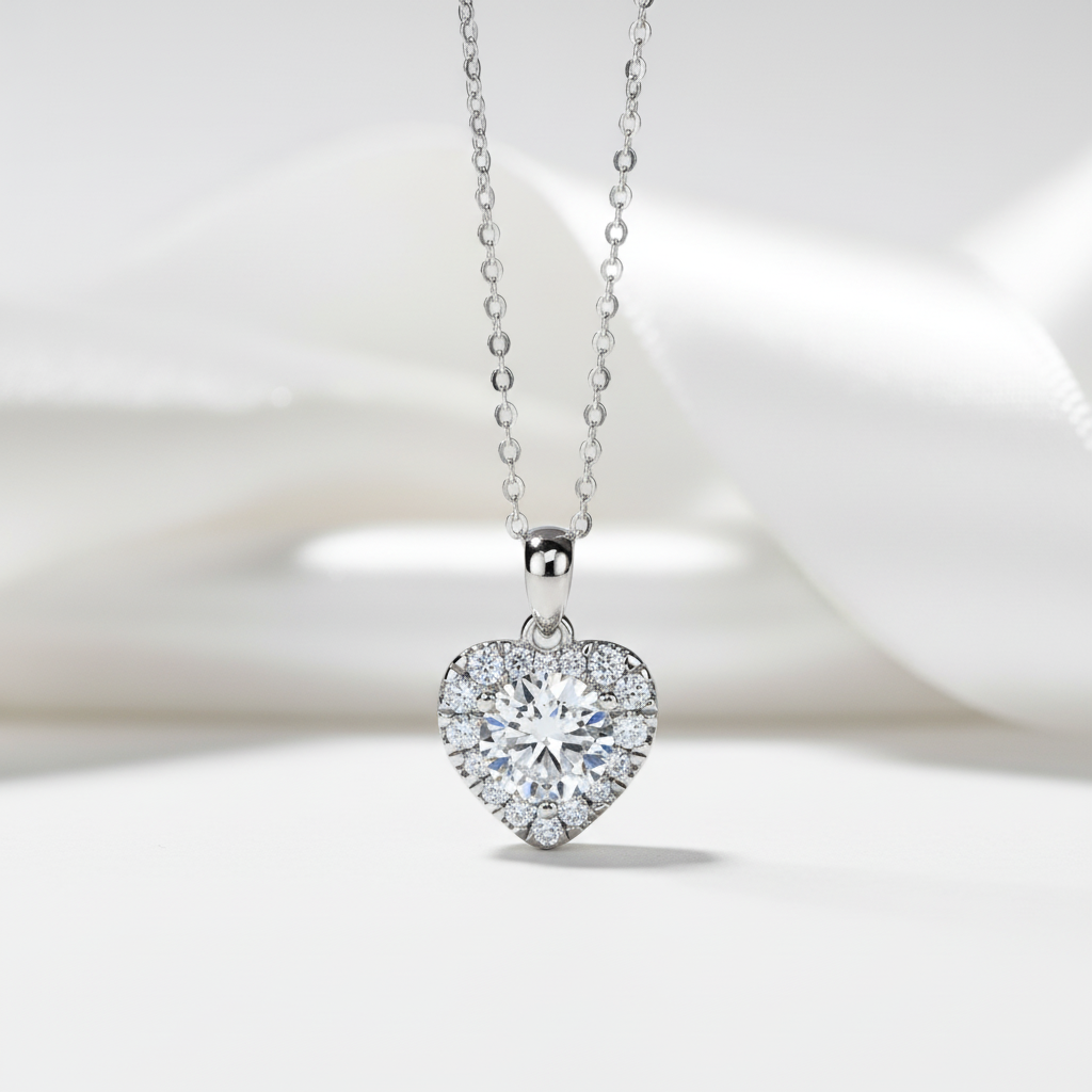 2.0 Ct Diamond Heart Shape Pendant Necklace-Black Diamonds New York