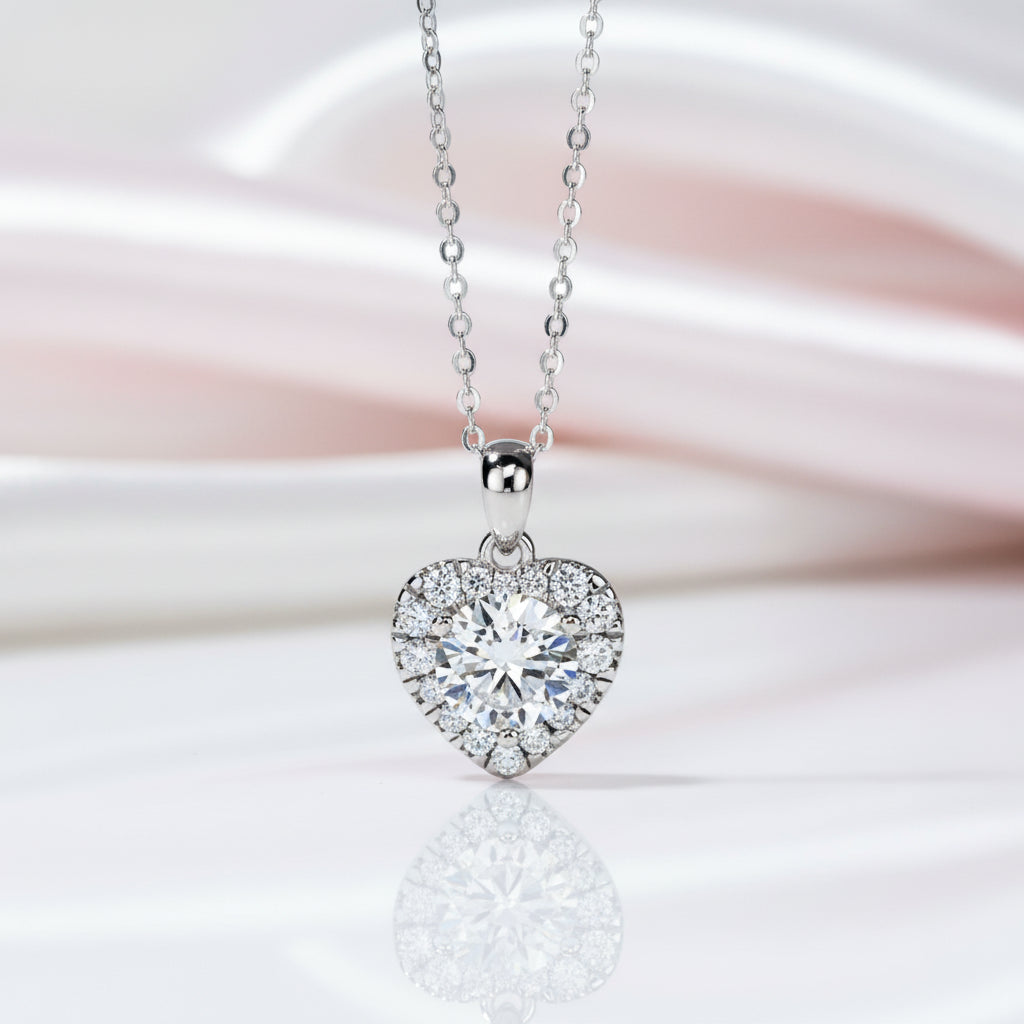 2.0 Ct Diamond Heart Shape Pendant Necklace-Black Diamonds New York