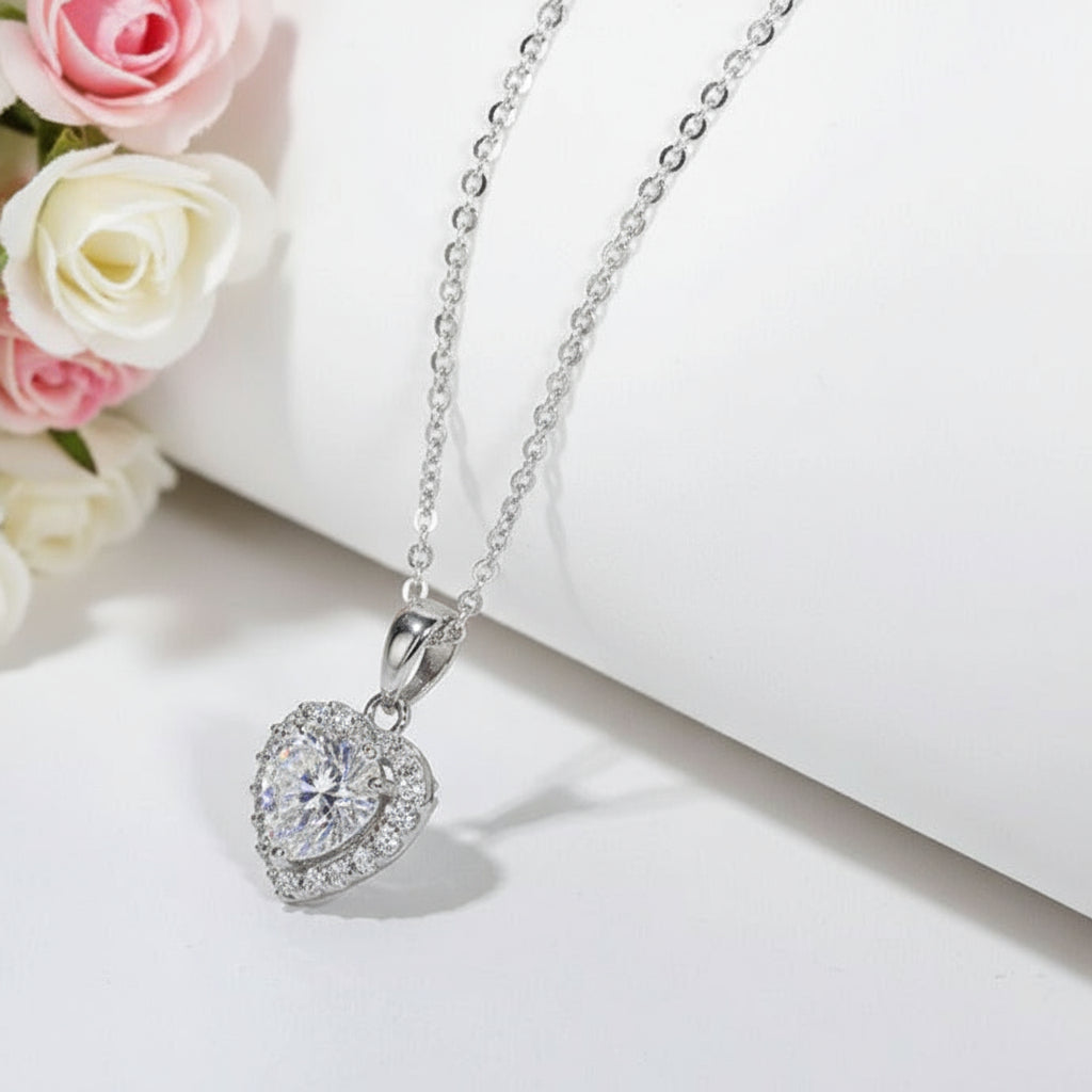 2.0 Ct Diamond Heart Shape Pendant Necklace-Black Diamonds New York