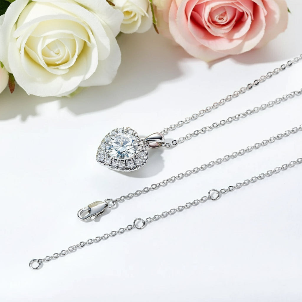 2.0 Ct Diamond Heart Shape Pendant Necklace-Black Diamonds New York