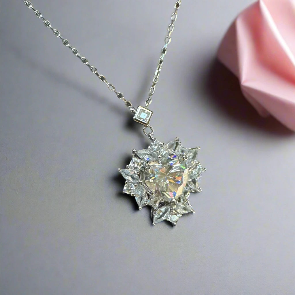 2.0 Ct Heart Cut Diamond Pendant Necklace-Black Diamonds New York