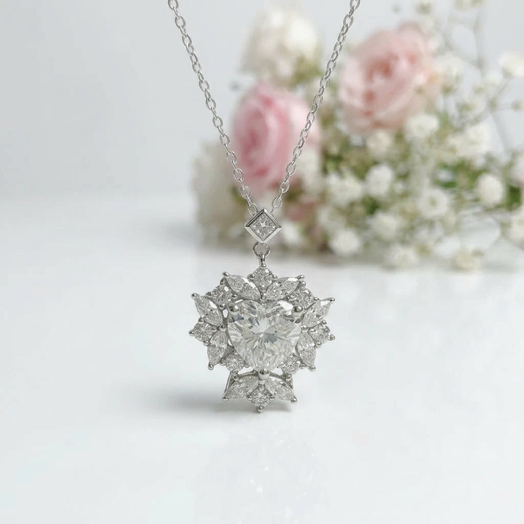 2.0 Ct Heart Cut Diamond Option Pendant Necklace-Black Diamonds New York