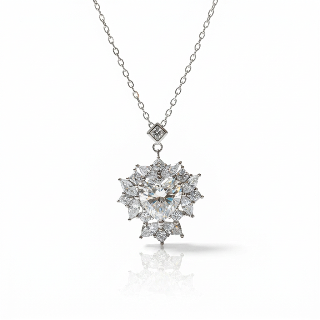 2.0 Ct Heart Cut Diamond Option Pendant Necklace-Black Diamonds New York
