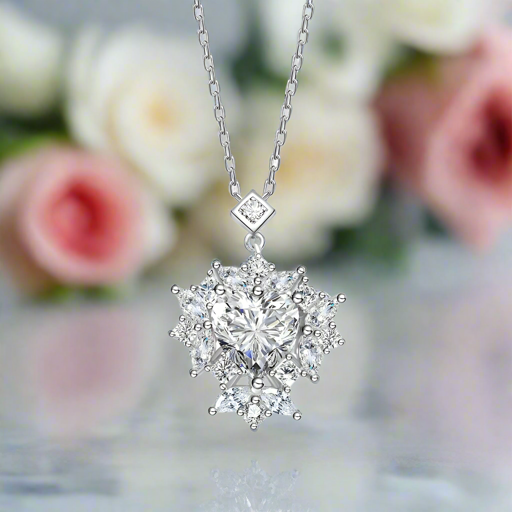 2.0 Ct Heart Cut Diamond Pendant Necklace-Black Diamonds New York