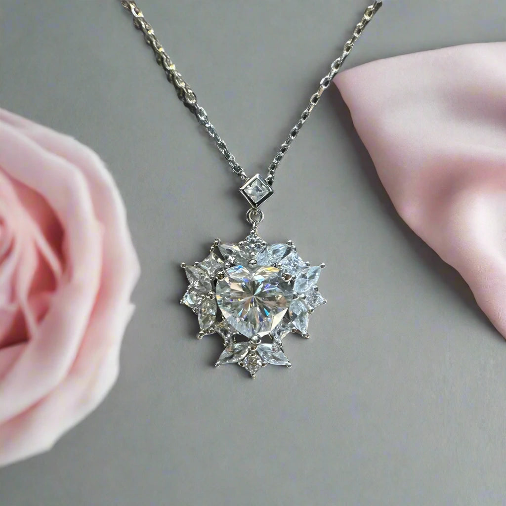 2.0 Ct Heart Cut Diamond Pendant Necklace-Black Diamonds New York