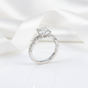 2.0 Ct Oval Cut Diamond Twisted Engagement Ring Set-Black Diamonds New York