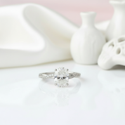 2.0 Ct Oval Cut Diamond Twisted Engagement Ring Set-Black Diamonds New York