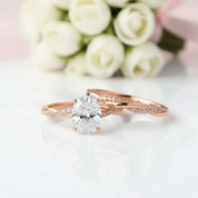 2.0 Ct Oval Cut Diamond Twisted Engagement Ring Set-Black Diamonds New York