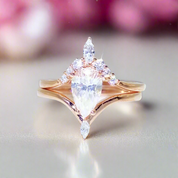 2.0 Ct Pear Cut Diamond Engagement Ring Set-Black Diamonds New York