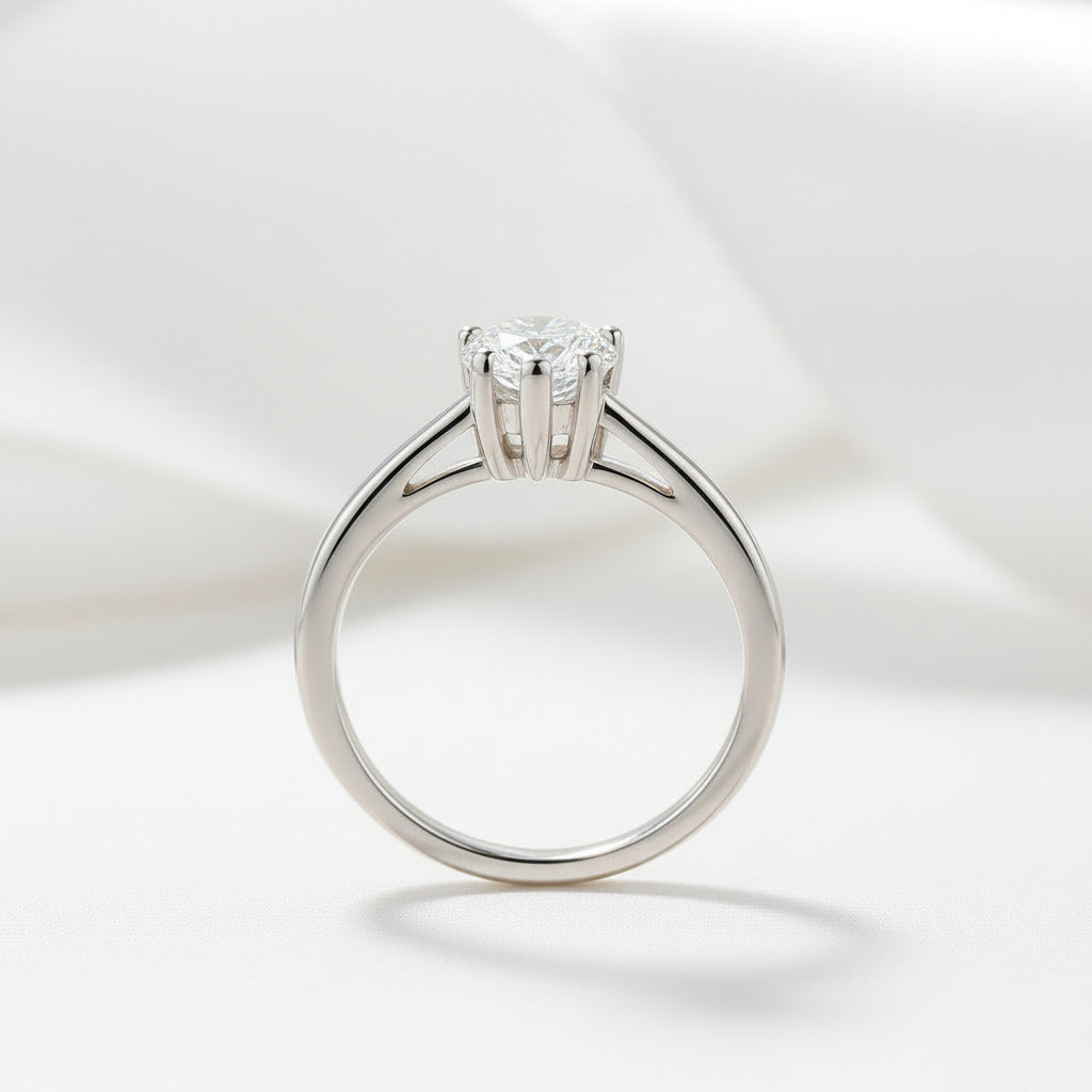 2.0 Ct Pear Cut Diamond Solitaire Engagement Ring-Black Diamonds New York