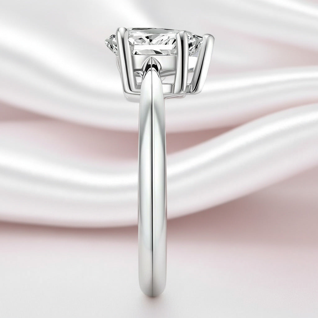 2.0 Ct Pear Cut Diamond Solitaire Engagement Ring-Black Diamonds New York