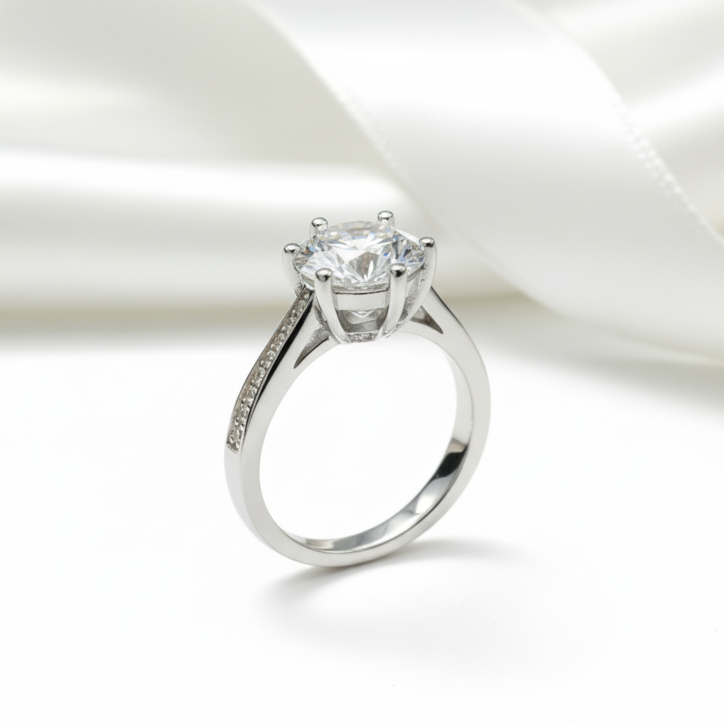 2.0 Ct Round Cut Diamond Engagement Ring-Black Diamonds New York