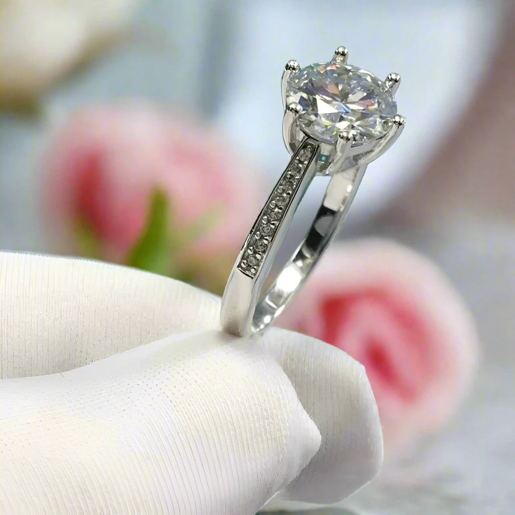 2.0 Ct Round Cut Diamond Engagement Ring-Black Diamonds New York