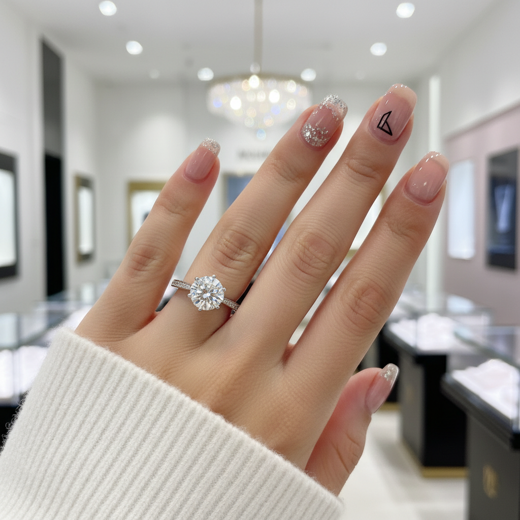 2.0 Ct Round Cut Diamond Engagement Ring-Black Diamonds New York