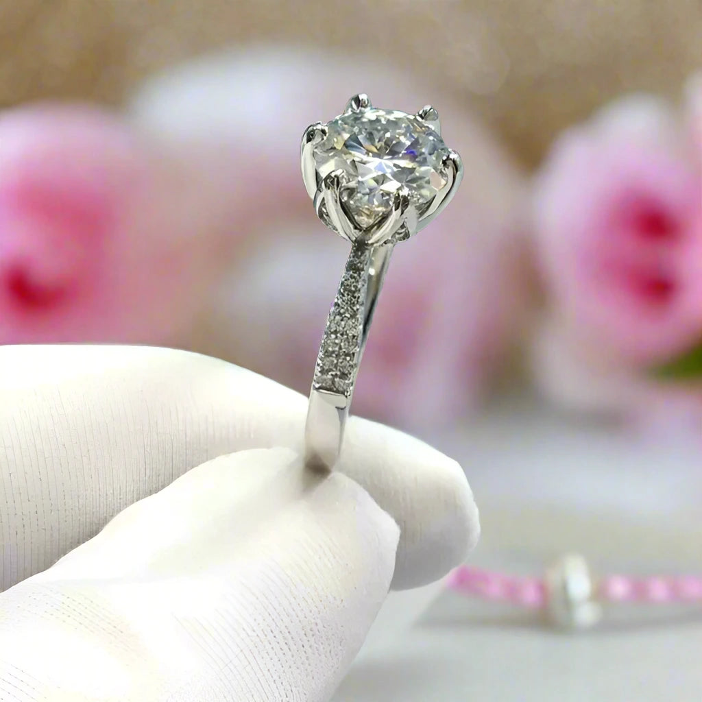 2.0 Ct Round Cut Diamond Maple Leaf Shaped Engagement Ring-Black Diamonds New York