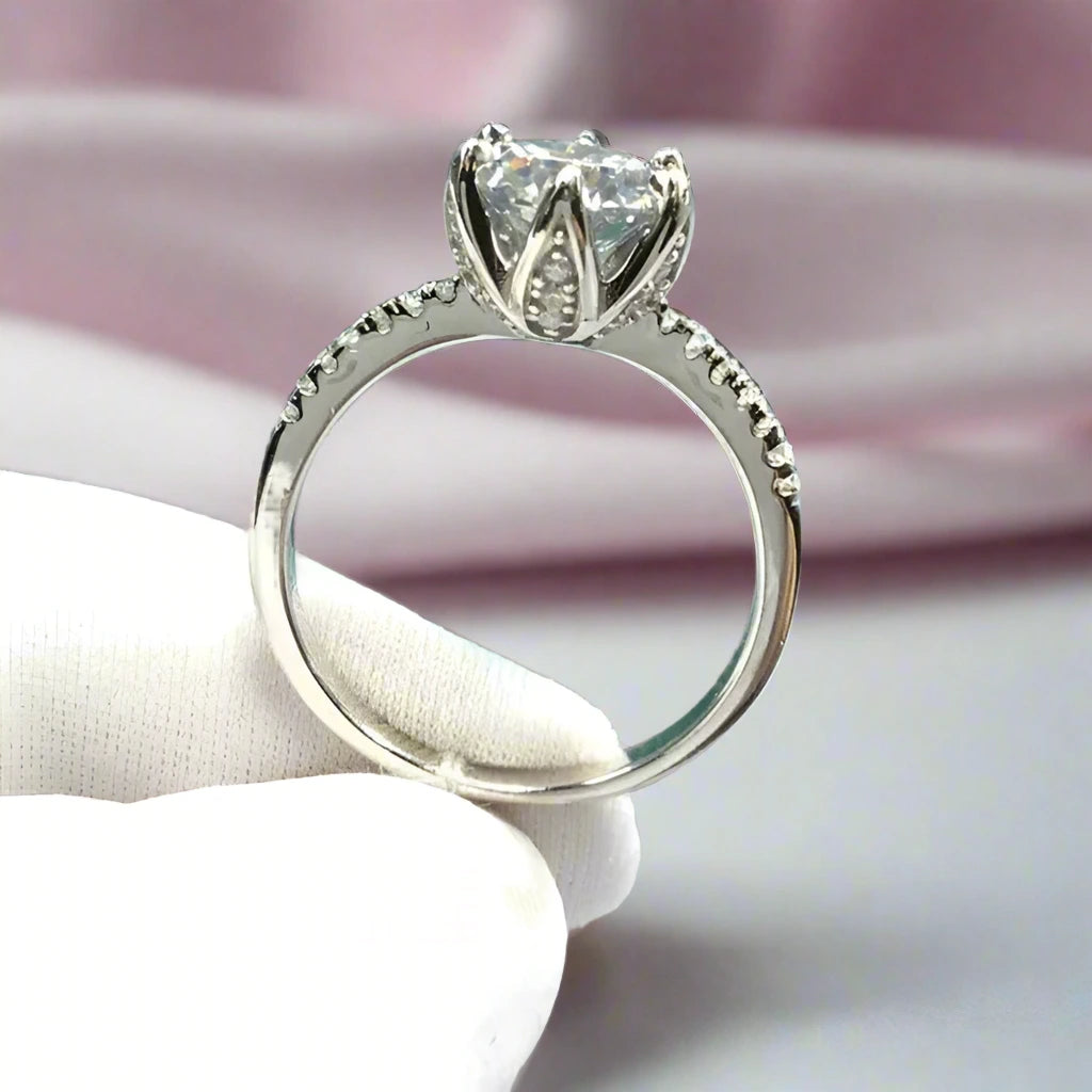 2.0 Ct Round Cut Diamond Maple Leaf Shaped Engagement Ring-Black Diamonds New York