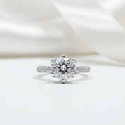2.0 Ct Round Cut Diamond Option Maple Leaf Shaped Engagement Ring-Black Diamonds New York