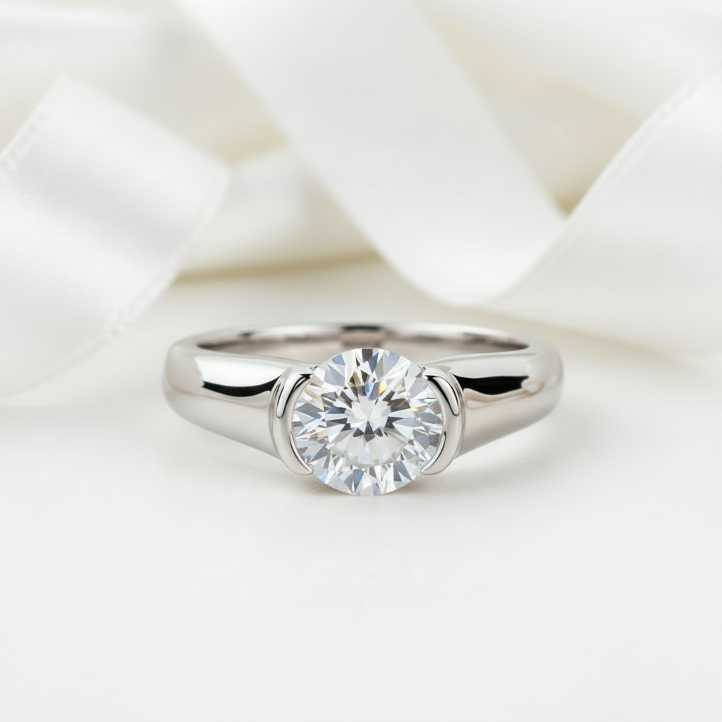 2.0 ct Round Cut Diamond Elegant Engagement Ring-Black Diamonds New York