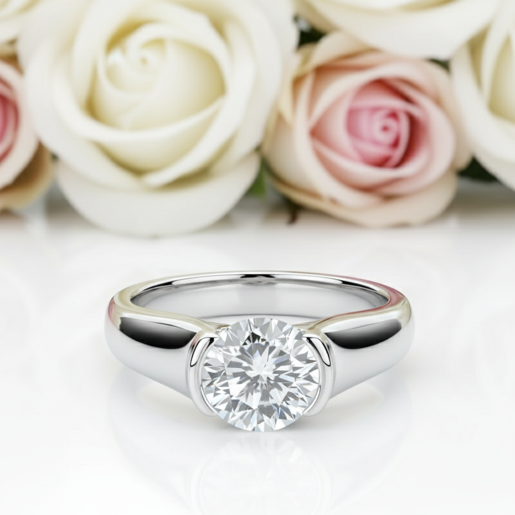 2.0 ct Round Cut Diamond Elegant Engagement Ring-Black Diamonds New York