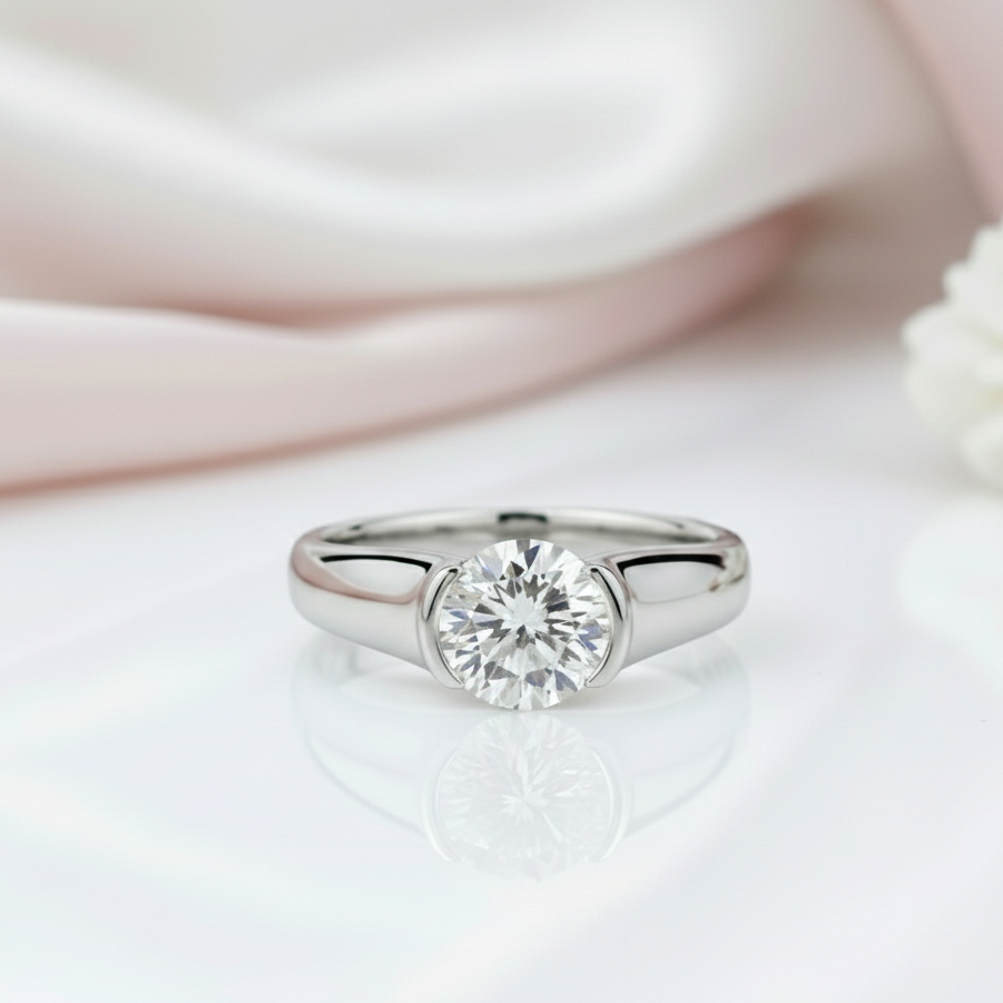 2.0 ct Round Cut Diamond Option Elegant Engagement Ring-Black Diamonds New York