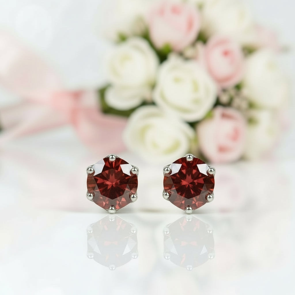 2.0 Ct Round Diamond 6 Prong Stud Earrings-Black Diamonds New York