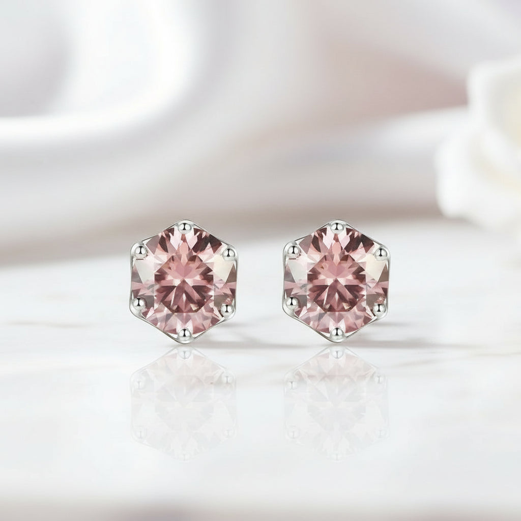 2.0 Ct Round Diamond 6 Prong Stud Earrings-Black Diamonds New York