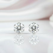 2.0 Ct Round Diamond 6 Prong Stud Earrings-Black Diamonds New York